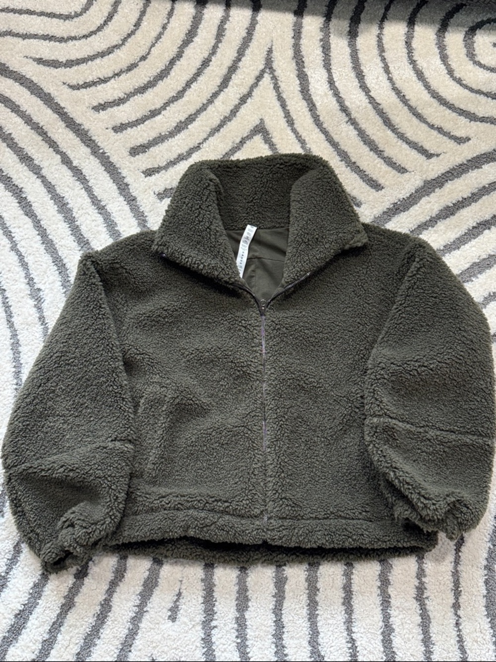 lululemon athletica Olive cinchable fleece zip up